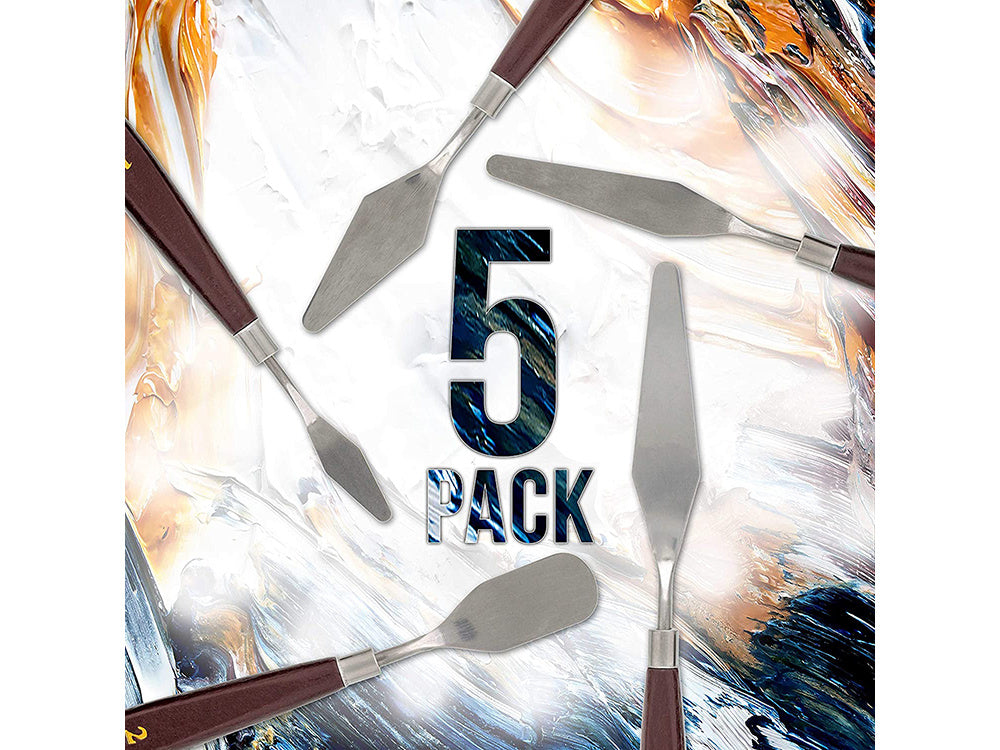 Set spatule pictat,  Zola®, 5 bucati, marimi diferite,  ideal pentru vopsea, ulei sau acrilic Set spatule pictat,  Zola®, 5 bucati, marimi diferite,  ideal pentru vopsea, ulei sau acrilic